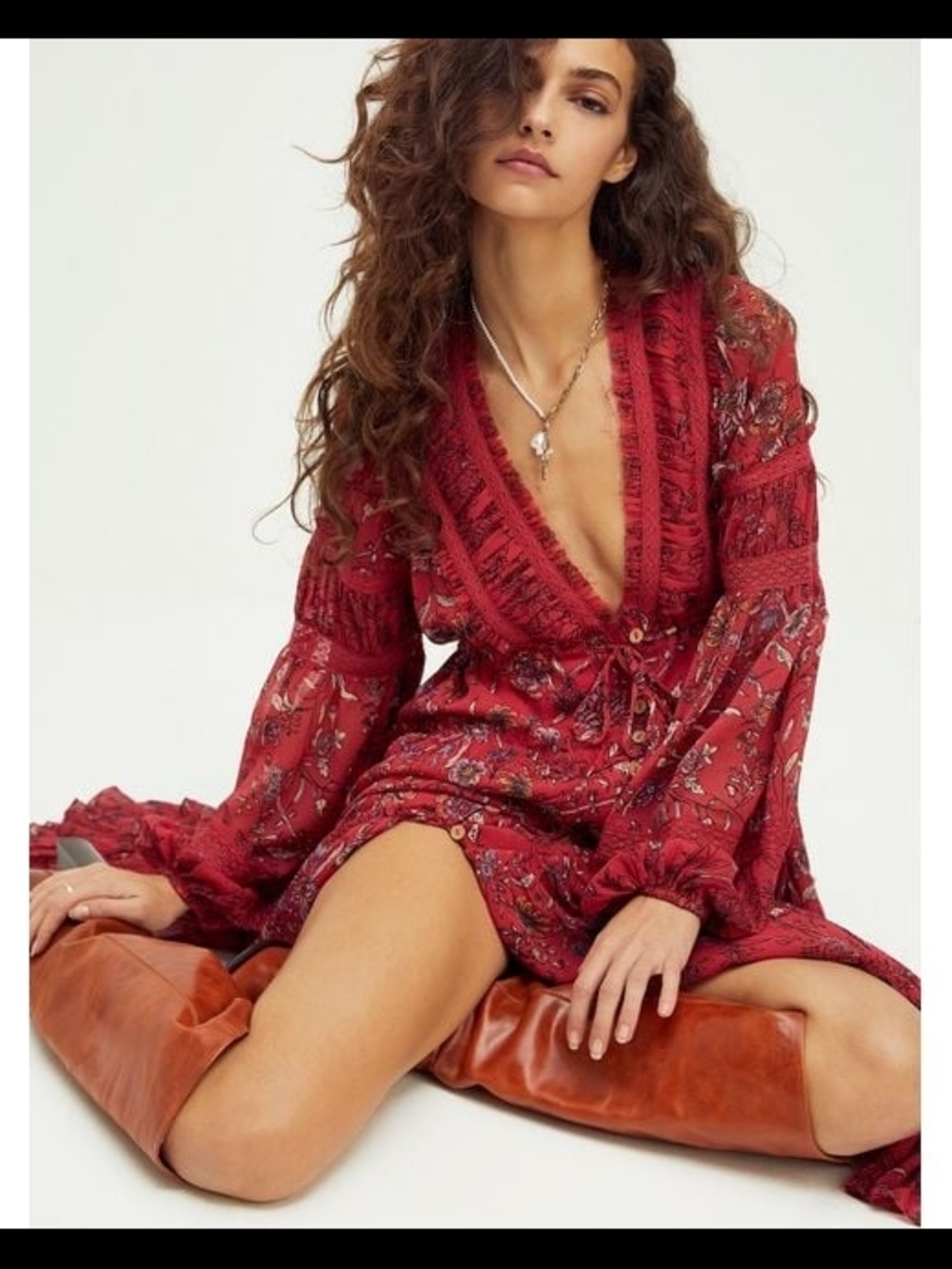Free People Cassis chiffon Maxi Dress - Picture 4 of 6